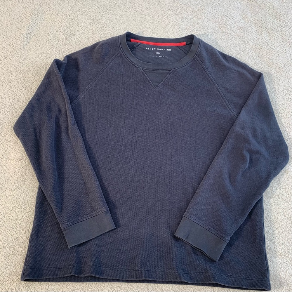 Peter Manning New York Henley Shirt Long Sleeve - Charcoal Gray Sz 4X